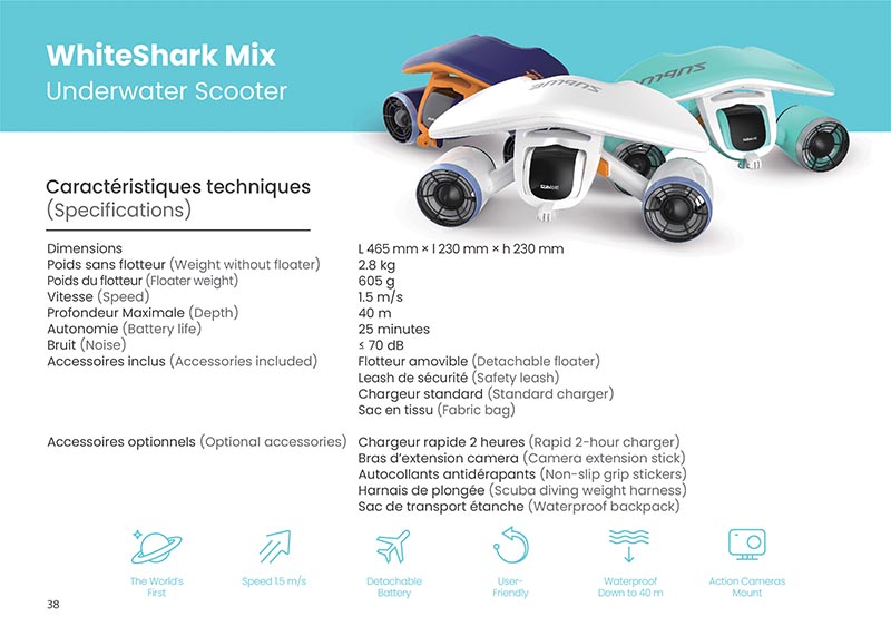 Brochure Sublue - scooters sous-marins